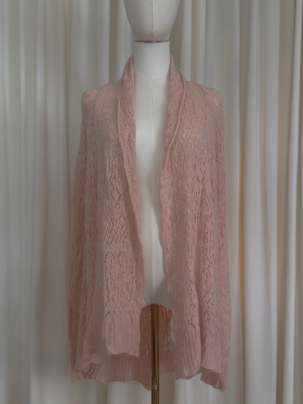 Calypso St. Barth Pale Pink Open-Front Cashmere Cardigan